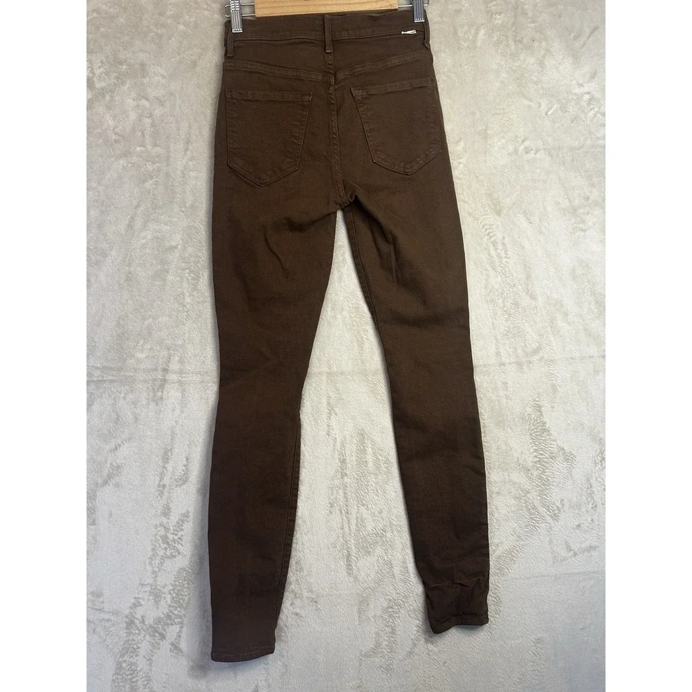 MOTHER 26 High Waisted Looker Skinny Jeans‎ Women Brown